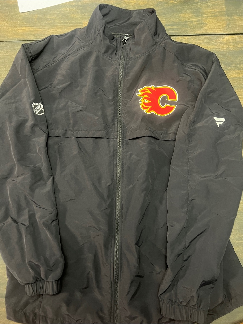 Fanatics Calgary Flames Black Full-Zip Windbreaker